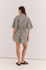 Ingrid Tie Waist Playsuit-Jumpsuits and Playsuits-Sass Clothing-House of Holabox