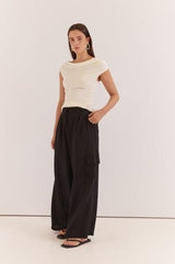Katia Cargo Trouser - Black-Bottoms-Sass Clothing-House of Holabox