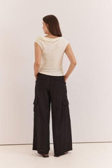Katia Cargo Trouser - Black-Bottoms-Sass Clothing-House of Holabox