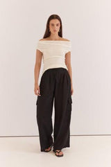 Katia Cargo Trouser - Black-Bottoms-Sass Clothing-House of Holabox