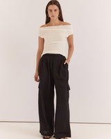 Katia Cargo Trouser - Black-Bottoms-Sass Clothing-8-House of Holabox