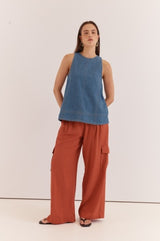 Katia Cargo Trouser - Rust Red