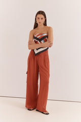 Katia Cargo Trouser - Rust Red