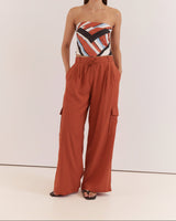 Katia Cargo Trouser - Rust Red