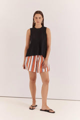 Krista Pointelle Tank - Black-Tops-Sass Clothing-8-House of Holabox