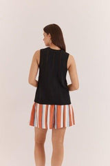 Krista Pointelle Tank - Black-Tops-Sass Clothing-House of Holabox