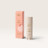 House of Holabox Stray Willow Peaches & Cream lip balm stick and matching peach-coloured box packaging.