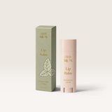 House of Holabox Stray Willow Peppermint Crème lip balm stick and matching green packaging box