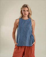 Loretta Denim Tunic - Pale Blue Wash