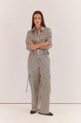May Tie Waist Cargo - Black Cream