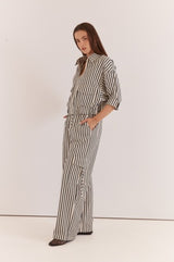 May Tie Waist Cargo - Black Cream