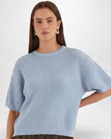 Noni Relaxed Knit Tee - Cornflower