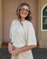Noni Relaxed Knit Tee - Cream