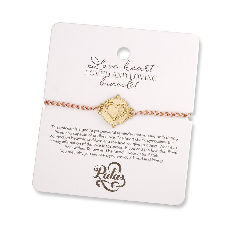Love heart ‘loved and loving’ bracelet