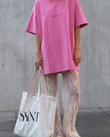 'SŚaint' No Vacancy Tee - Pink Acid Wash