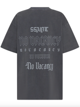 'SŚaint' No Vacancy Tee - Charcoal Acid Wash