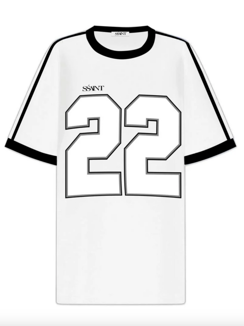 'SŚaint' Twenty Two Tee - White and Black