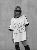 'SŚaint' Twenty Two Tee - White and Black