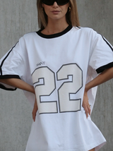 'SŚaint' Twenty Two Tee - White and Black