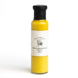 Bottle of American Burger Sauce with a white label on a white background