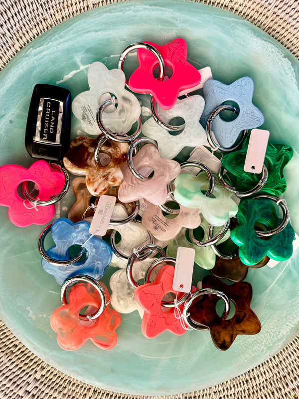 ‘Greenwood Designs’ Star Resin Keyrings - Assorted Colours