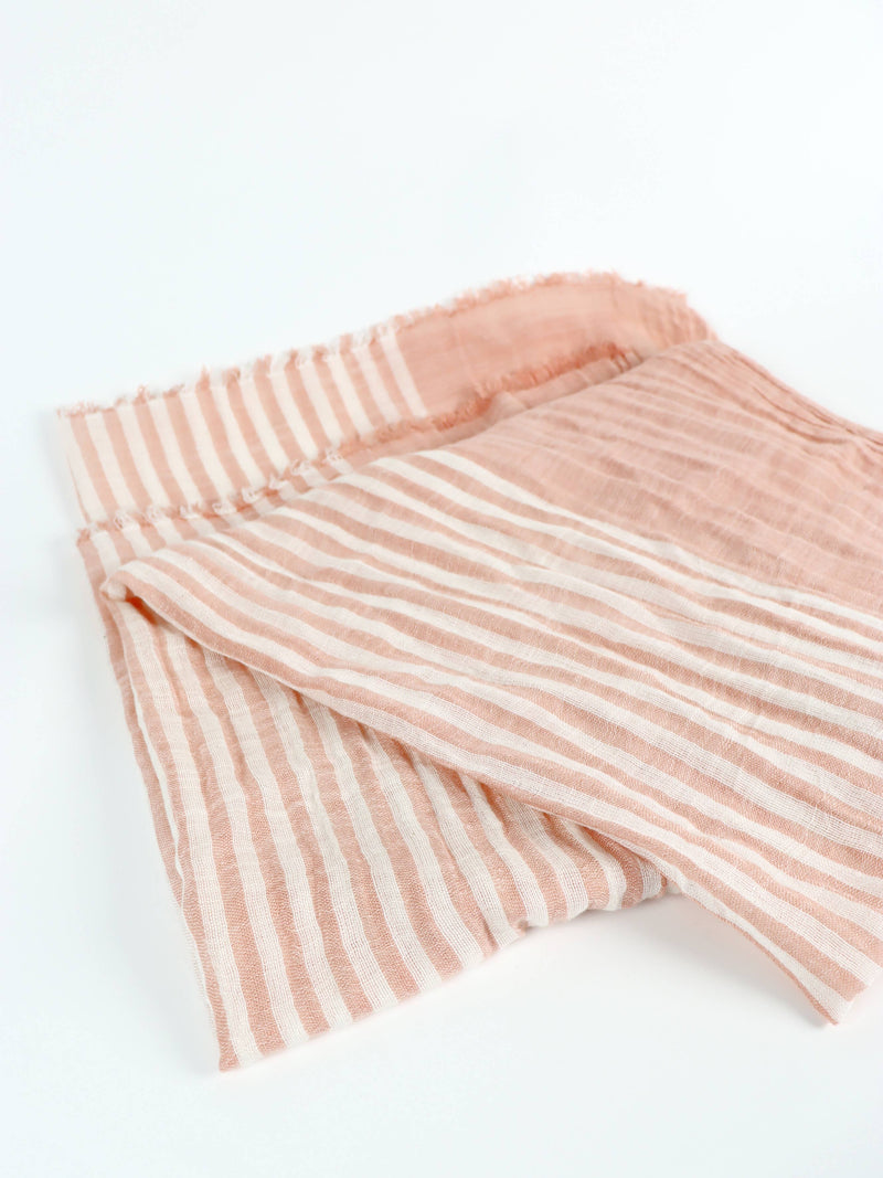 Pink Stripe Cotton Sarong Scarf