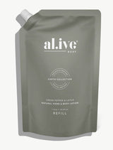 ‘Al.Ive Body’ 1Ltr Lotion Refills-Green Pepper & Lotus-House of Holabox