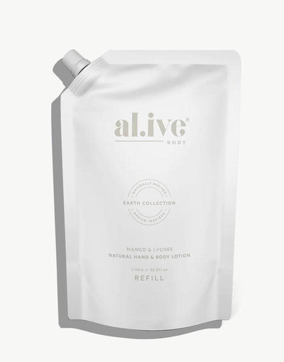 ‘Al.Ive Body’ 1Ltr Lotion Refills – Mango & Lychee