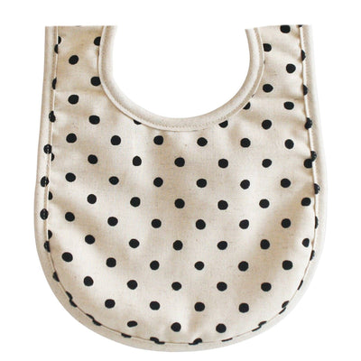 'Alimrose' Bib - Black Linen Spot