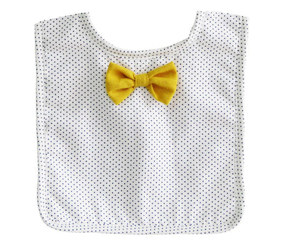 'Alimrose' Bow Tie Bib Navy Pinspot