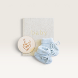 'Alimrose' Knit Baby Booties Blue 0-6mth-House of Holabox