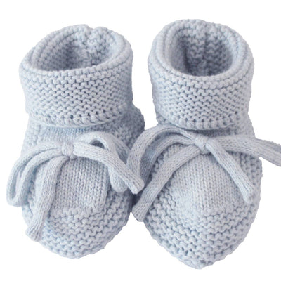 'Alimrose' Knit Baby Booties Blue 0-6mth