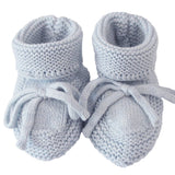 'Alimrose' Knit Baby Booties Blue 0-6mth-House of Holabox