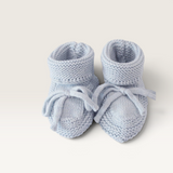 'Alimrose' Knit Baby Booties Blue 0-6mth-House of Holabox