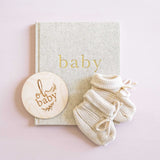 'Alimrose' Knit Baby Booties Natural-House of Holabox