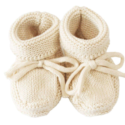 'Alimrose' Knit Baby Booties Natural