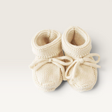 'Alimrose' Knit Baby Booties Natural-House of Holabox