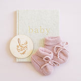 'Alimrose' Knit Baby Booties Pink-House of Holabox