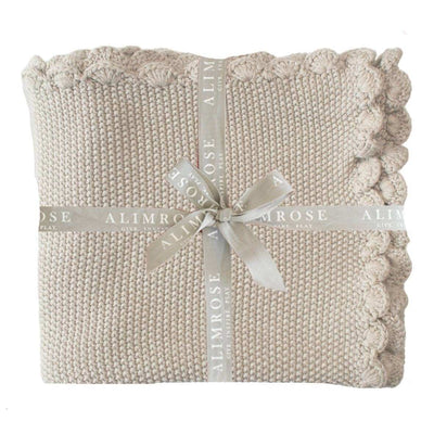 ‘Alimrose’ Mini Moss Stitch Baby Blanket - Latte