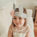 'Alimrose' Sequin Bunny Crown Silver-House of Holabox