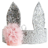 'Alimrose' Sequin Bunny Crown Silver-House of Holabox