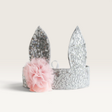 'Alimrose' Sequin Bunny Crown Silver-House of Holabox