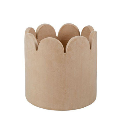 ‘AMALFI’ CERAMIC STONE WASH SCALLOPED VESSEL - Terracotta