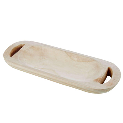 ‘AMALFI’ WOODEN RECTANGULAR DECORATIVE TRAY WITH HANDLES