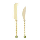 Amalia Set of 2 Stainless Steel/Resin Knives-Olive-House of Holabox