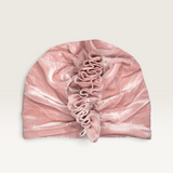 ‘ArchNOllie’ Velvet Ruffle Turban - Assorted-Ballet Pink-House of Holabox