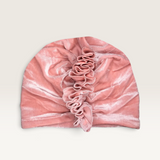 ‘ArchNOllie’ Velvet Ruffle Turban - Assorted-Blush Pink-House of Holabox
