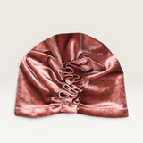 ‘ArchNOllie’ Velvet Ruffle Turban - Assorted-Dark Peach-House of Holabox