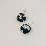 Aura Hoops - Black and White Pearl-House of Holabox