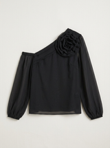 Aveline One Shoulder Flower Top